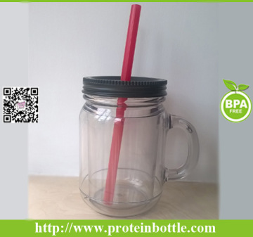 FDA Grade 600ml Plastic Mason Jar