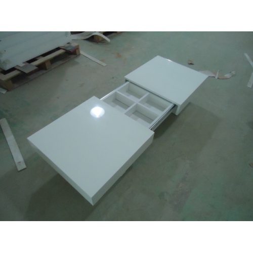 Wood Coffee Table Modern white high gloss extension coffee table Supplier