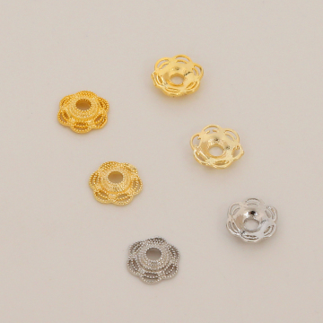 18k Gold Bead Bead Bead Caps para hacer joyas para hacer joyas