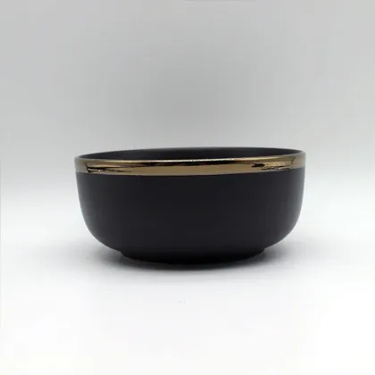Unique Design Black Ceramic Tableware With Glaze Edge
