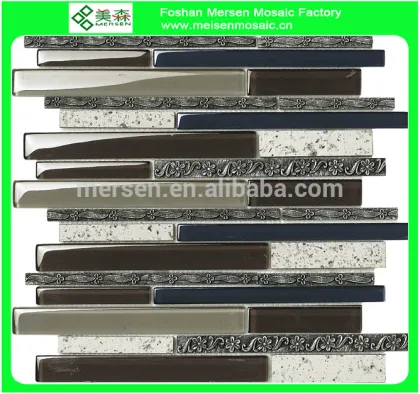 glass mix stone mosaic tile