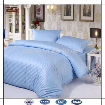 Customized Light Blue 60x80 100% Cotton 3cm Stripe Wholesale Hotel Textile