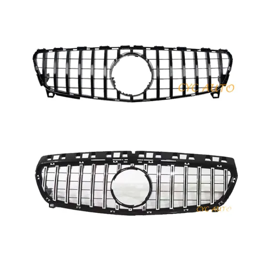 Gloss Black GT Panamericana Style Front Bumper Grille for Mercedes-Benz A-Class W176 (2013-2018)