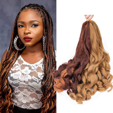 New Loose Wavy Crochet Braids Hair Pre Stretched Braiding Synthetic Hair Extensions For Black Women French Curls