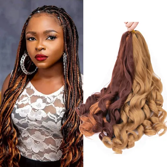 New Loose Wavy Crochet Braids Hair Pre Stretched Braiding Synthetic Hair Extensions For Black Women French Curls