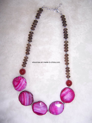 Semi Precious Stone Fashion Gemstone Crystal Necklace (ESB01375)