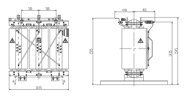 1500KVA dry type transformer drawing