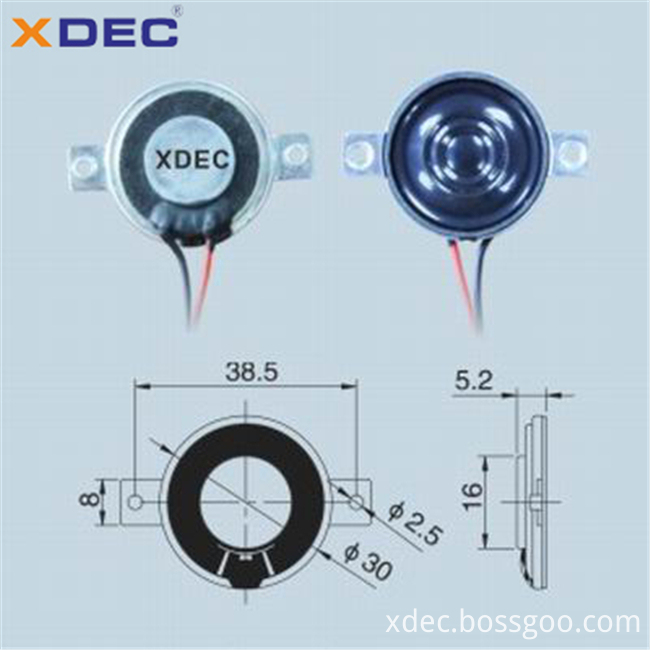 XDEC-30M-2 two mounting hole 30mm 4ohm 2w 8ohm 1w mylar speaker driver