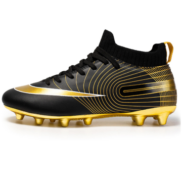 Men's High Top Gold Spike Soccer Shoes for Wholesale