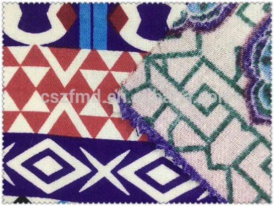 Linen Cotton Blended Printed Fabric