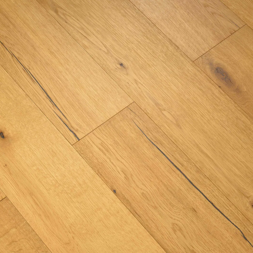 Vacker naturligt träkorn Eak Timber Engineered Parquet trägolv