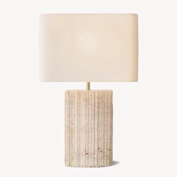 Customizable Modern Dimmable Table Lamp with Natural Travertine Marble Base