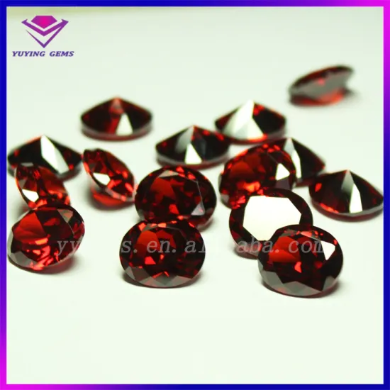 Smooth Oval Shape Dark Garnet Cubic Zirconia CZ Stone for Fashion Jewelry