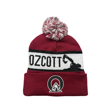 OZCOTT Ekskavator Jacquard Lencana Bordir Pom Pom Beanie