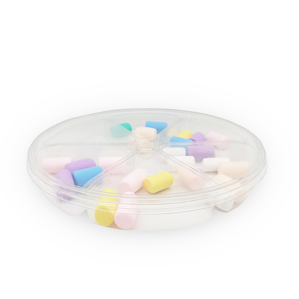 PET Nuts Round 6 Compartment Blister Tray