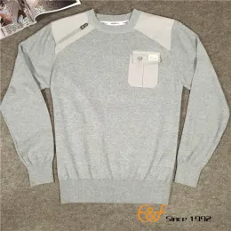 Cotton Men Sweater with Canvas Patch and Pocket