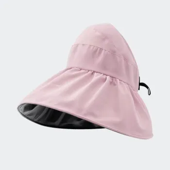 Summer Pink Solid Color Female Bucket Hat - UV Protection Sun Cap