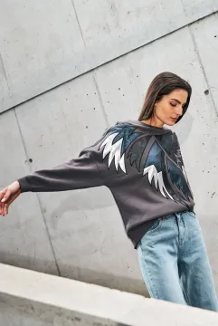 Women Pullover Patch Embroidery Sweatshirts