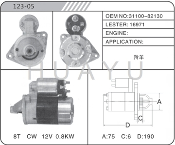 12V AUTO REBULIT SUZUKI STARTER MOTOR 16971