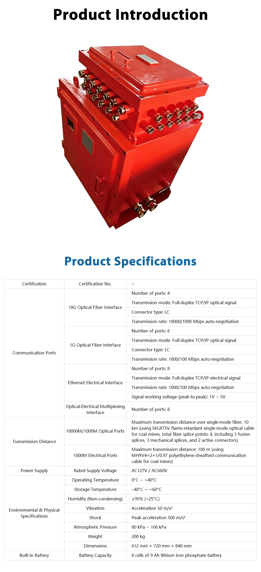 KJJ660 Mining Explosion‑Proof Products (Class