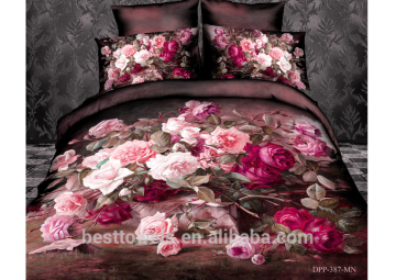 Hot selling chinese 3d printed big flower bedding set