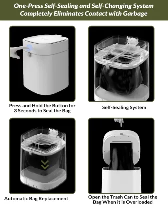 Smart Induction Trash Can: Waterproof Bathroom Waste Bin