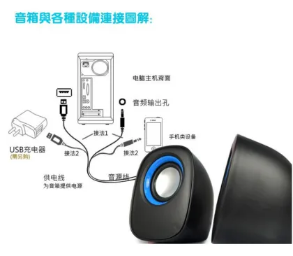 X6 USB2.0 Speakers for Notebook and Desktop - High-Quality Multimedia Computer Speaker