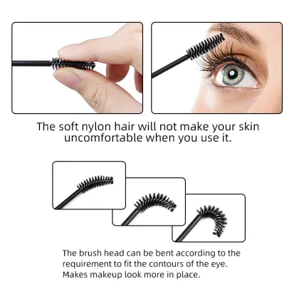 Plastic Pink Comb Brow Brush - Eyelash Extension Applicator Tool