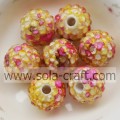 Brilliant Artificial Yellow Ceramic Acrylic Resin Rhinestone Beads