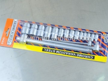 17PCS E SOCKET SET 1/2"&3/8"&1/4"DR