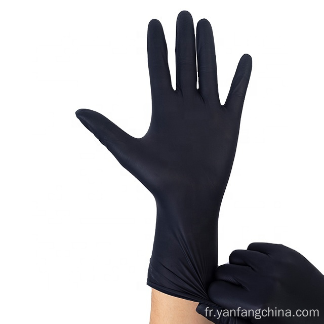 Black 100pcs Gants en nitrile jetables pour médical