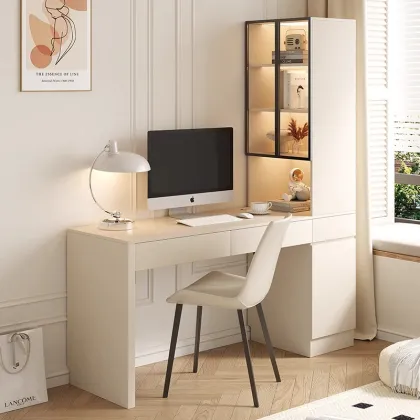 Integrated Corner Computer Desk with Bookcase