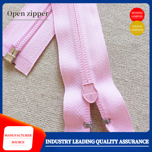 Striped nylon open zipper