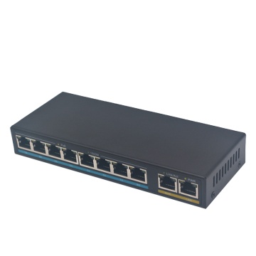 8-Port POE Network Switch with 2 Uplink Ports - 100/1000Mbps, DC48V, 120W