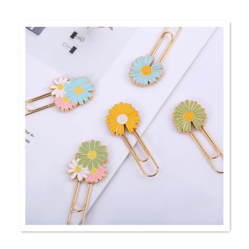 Cute Blossoms: Colorful Paper Clip Bookmarks - Sunflower & Daisy