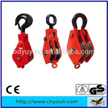 Double wheels hook crane pulley block for lifting tool