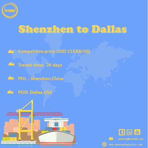 Service de fret de mer de Shanghai à Dallas