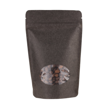 Bolsas de café con cremallera de pie biodegradable mate con ventana