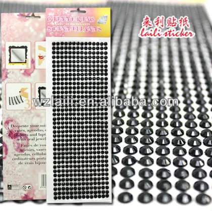 black acrylic car sticker /6MM gem car sticker