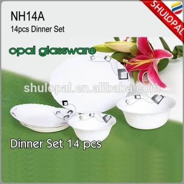 14pcs Dinner set Opal Glass Dinner Set Opal ware