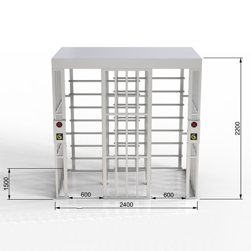 Doble puerta de seguridad automática giratoria de acero inoxidable