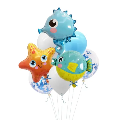star fish Octopus dolphin crab Foil Balloons