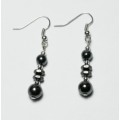 Hematite Fish Earring with silver color finding