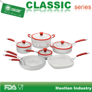 12pcs White Ceramic Coated Cookware Set