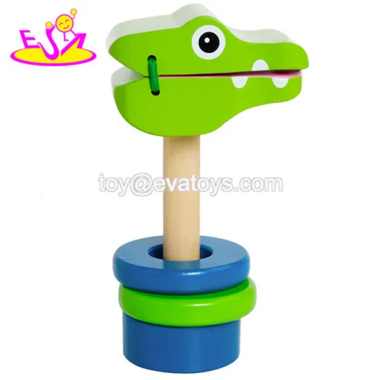 Musical kids wooden castanet toy W07I122