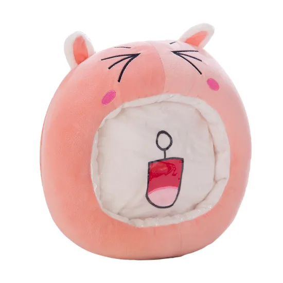 Plush toys cartoon creative transparent visualization winter warm hands can put hot water bags hand warmer