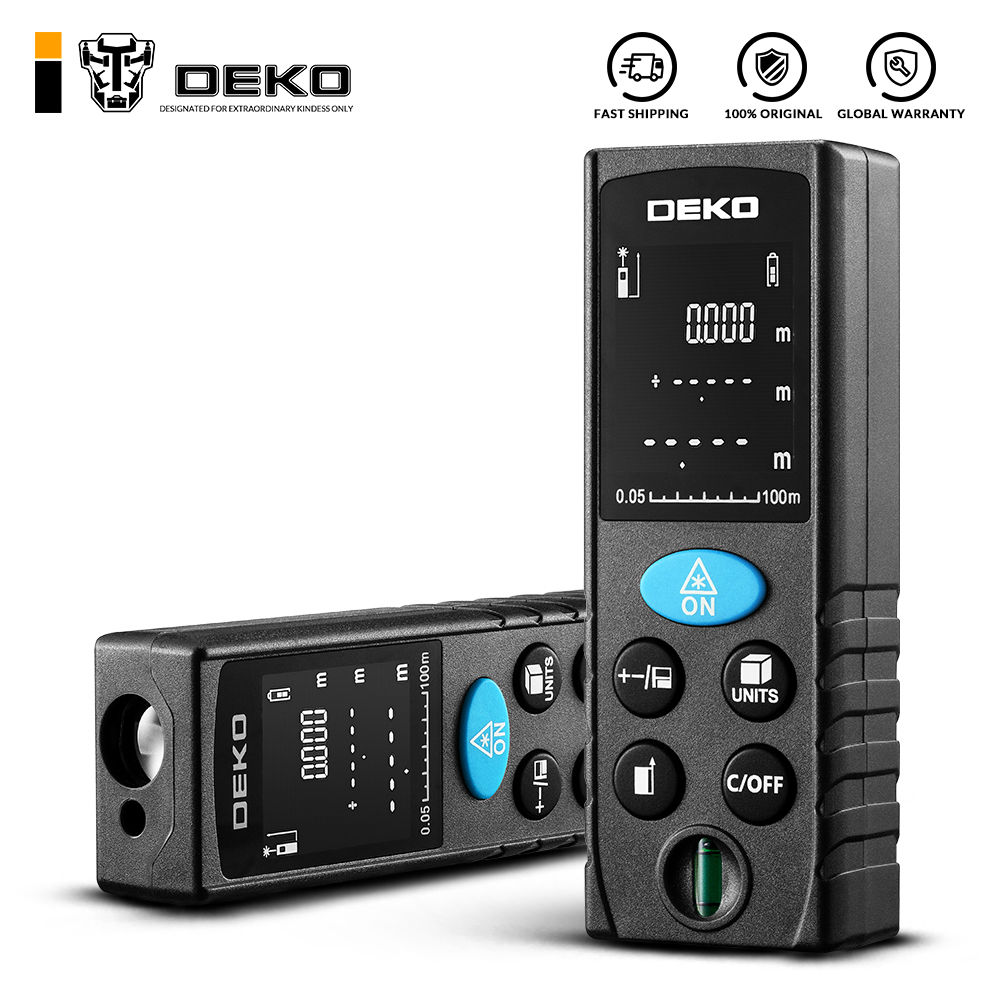 DEKO LRD110 Handheld Laser Distance Meter 40M 60M 80M 100M Mini Laser Rangefinder Laser Tape Range Finder Diastimeter Measure