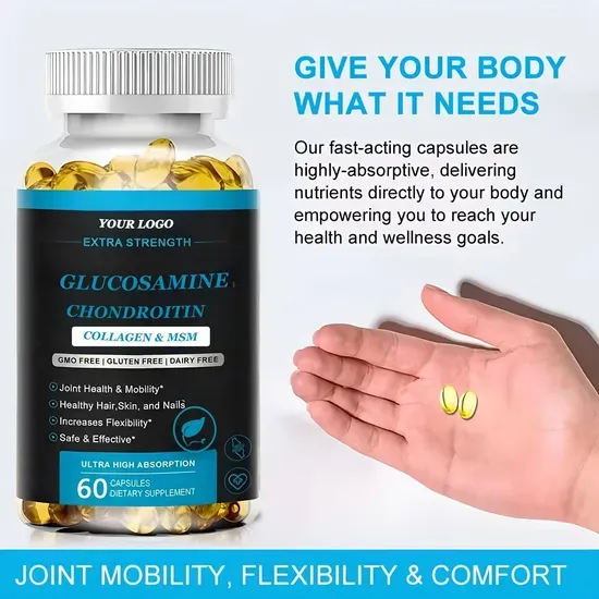 Joint Support Supplement Capsules with Collagen and Black Pepper