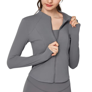 Women's Slim Fit Long Sleeved Zipper Cardigan Jacket for Autumn and Winter - OEM