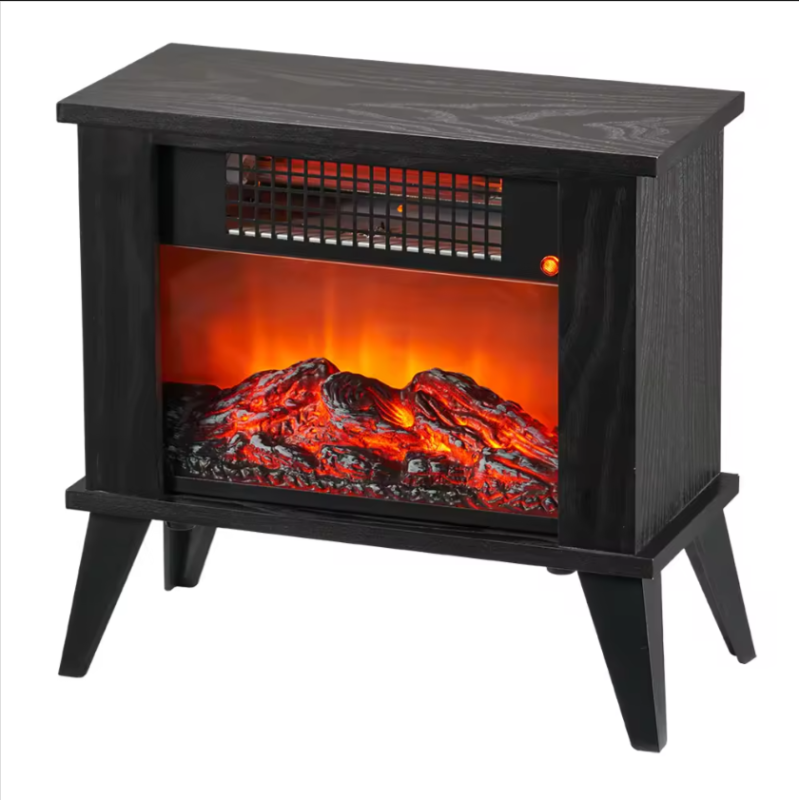 Electric Stove, Matte Black Free Standing Stove Fire  LED Flame Effect, Adjustable 2kW Fan Heater, Thermostat and Remote Control
